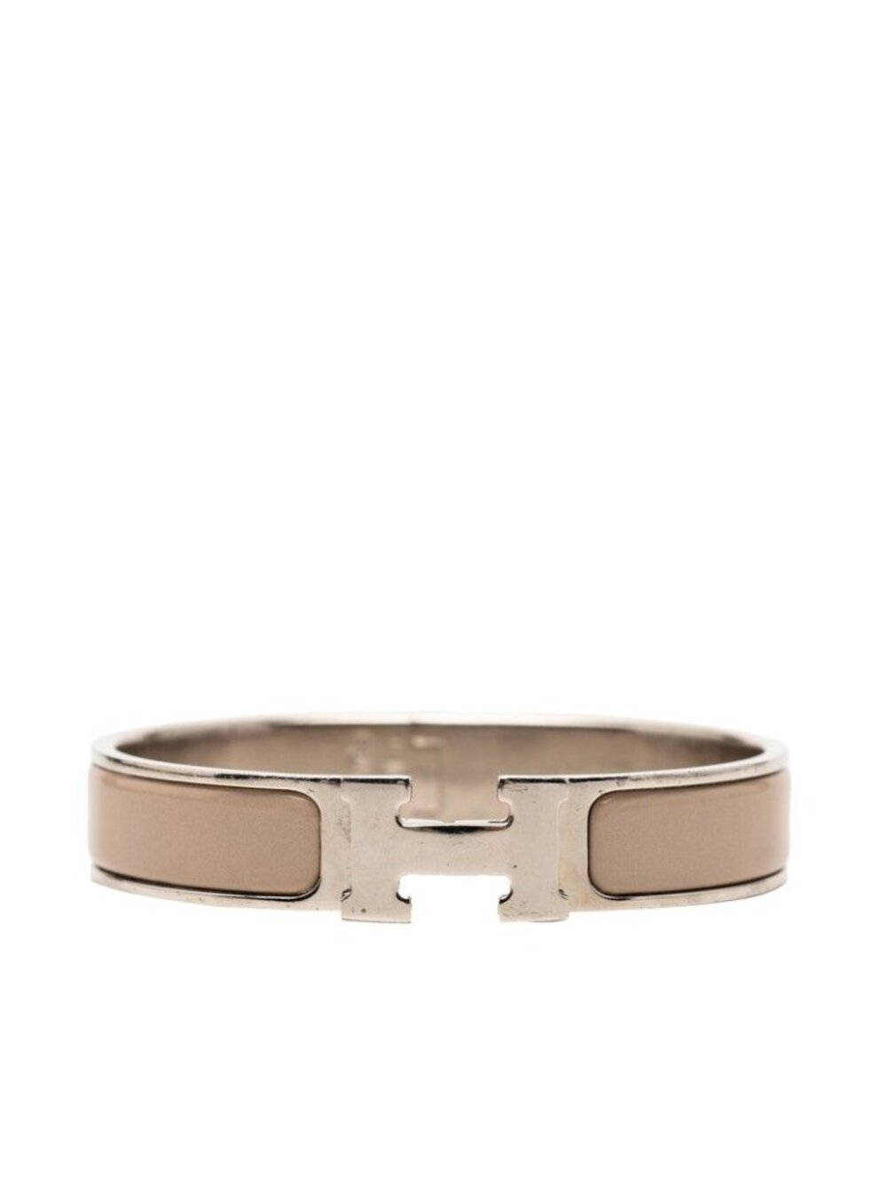 Hermes Click PM Bracelet Silver Gray Metal Enamel